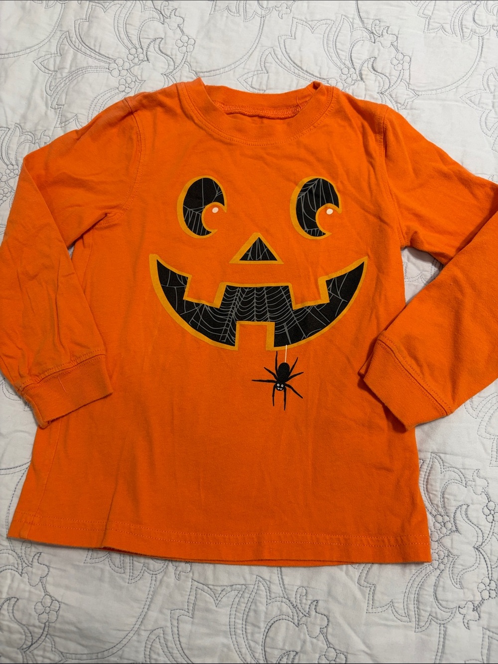 Carter’s Happy Halloween Orange Jack O Lantern Toddler PreOwned TShirt Size 4T